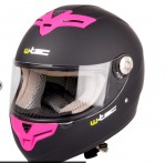 moto helma V105, černo-růžová,  8687