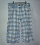 letní tříčtvrteční kalhoty Galant, modrá checked, doprodej