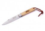 kapesní zavírací nůž Operario 2038 s pojistkou a s koženým poutkem - buk
