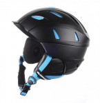 přilba - helma Power ski helmet, black matt-neon blue