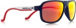 sluneční brýle Sun glasses, LOOP-013, matt dark blue-matt white temple-smoke with red REVO, 59-15-145