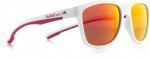 sluneční brýle Sun glasses, BUBBLE-004, matt white-smoke with red REVO, 55-17-145