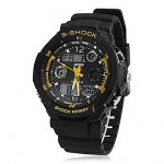 pánské sport hodinky DUAL TIME Yellow, 2365