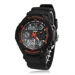 pánské sport hodinky DUAL TIME RED, 2363