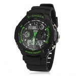 pánské sport hodinky DUAL TIME GREEN, 2364
