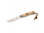 zavírací nůž Douro 2081 s koženým poutkem - buk, 8,3 cm