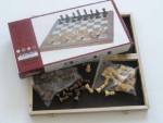 šachové figurky set dřevo 32 ks, 0253