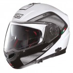 moto helma  N104 Absolute Tech N-Com, Metal White, 06920