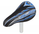 dětské sedlo OK Go 450 12-14" + sedlovka 22mm,  černo modrá, 07269