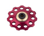 kladka s průmyslovým ložiskem, děrovaná dural 11 zubů, červená, 16888