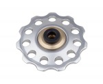 kladka s průmyslovým ložiskem, děrovaná dural 11 zubů, stříbrná, 16888