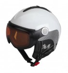 lyžařská helma - přilba REWIND V+KB s plexi štítem, white