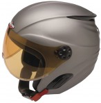 lyžařská helma - přilba MAT VISOR s plexi štítem, titanium soft