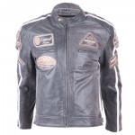 kožená moto bunda 2058 Vintage, grey, BOS2058