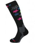 dámské lyžařské ponožky Viva Flowers ski socks, black/flowers