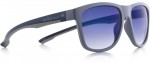 sluneční brýle Sun glasses, BUBBLE-002, matt dark grey-smoke with blue REVO, 55-17-145