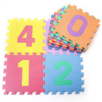 dětská hrací podložka s čísly 30x30x1 cm, set 10ks, 0171Z