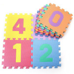 dětská hrací podložka s čísly 30x30x1 cm, set 10ks, 0171Z