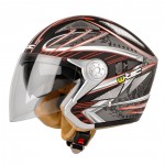 moto helma  V529, černá s grafikou, 5204