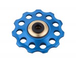 kladka dural s průmyslovým ložiskem děrovaná, 11 zubů, modrá, 16886