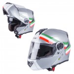 výklopná moto helma V270, šedá - trikolor, 8472