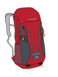turistický batoh Adventure Tech 35L, red, doprodej
