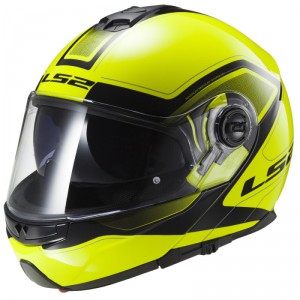 LS2 výklopná moto přilba Strobe, Civik hi-vis černo-žlutá,  503251012