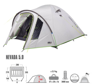 High Peak turistický stan Nevada 5.0, pro 5 osoby