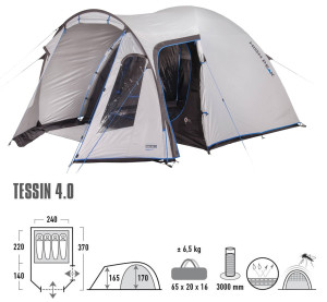 High Peak turistický stan Tessin 4.0, pro 4 osoby