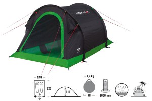 High Peak samostavitelný stan STELLA 2, pro 2 osoby,
