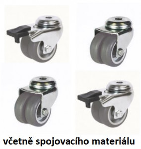 2+2 pojezdová KOLEČKA pro fitness stojany APRIORI, sada