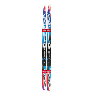 Peltonen dětské běžky TIGER JR NANOGRIP + vázání BASIC, blue, set