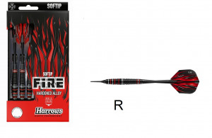 Harrows šipky Fire High Grade Alloy, softip, 18g, sada