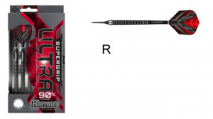 Harrows šipky Supergrip Ultra 90%, soft, 22g, sada