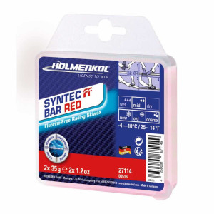 Holmenkol skluzný vosk Syntec FF Bar RED A/N, -4°~-10°C, 2x35g