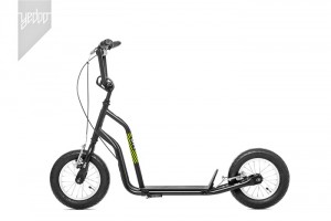 Yedoo koloběžka  Ox New 12"/12" black- green, nafukovací kola + DÁREK