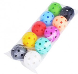 Tempish míček na florbal BULLET, sada 10 ks