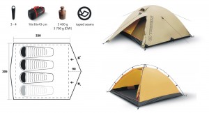 Trimm stan LARGO, pro 3-4 osoby, durawrap