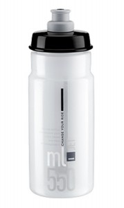 Elite cyklo láhev Jet 0,55 L, čirá-šedé logo, 26295