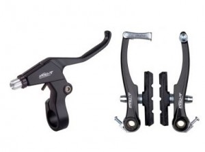 PRO-T brzdové čelisti + páky V-brake dural EVO, stříbrná, 14112