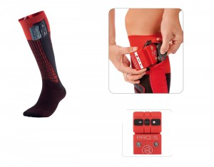  vyhřívané ponožky SIDAS SKI HEAT SOCKS + baterie Therm-Ic 1400 B, set, doprodej