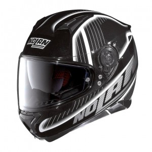 Nolan moto helma N87 Harp N-Com Flat Black-White, černo-bílá, 08899