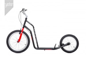 Yedoo koloběžka Mezeq V brake,  20"/16", Black/red, nafukovací kola  + DÁREK