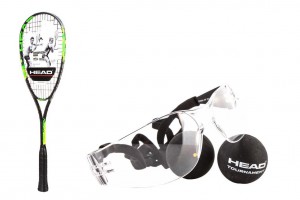 Head squashová raketa DISCOVERY PACK - raketa, míčky + brýle, 214116