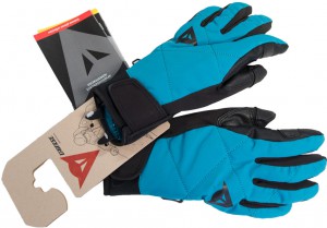 Dainese dámské zimní rukavice NATALIE LADY D-DRY GLOVE, black-bright aqua, doprodej