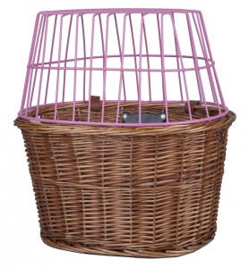 PRO-T Koš na řídítka proutěný s držákem Clip-on pro zvířata, 34132