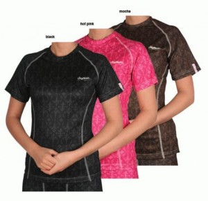 Tempish dámské funkční TERMO triko flock print, krátký rukáv, hnědá