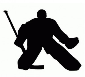 Tempish nálepka silueta HOKEJISTA - brankář