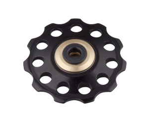 PRO-T kladka s průmyslovým ložiskem, děrovaná dural 11 zubů, černá, 16888