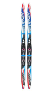 Peltonen dětské běžky TIGER JR NANOGRIP + vázání START, blue, set